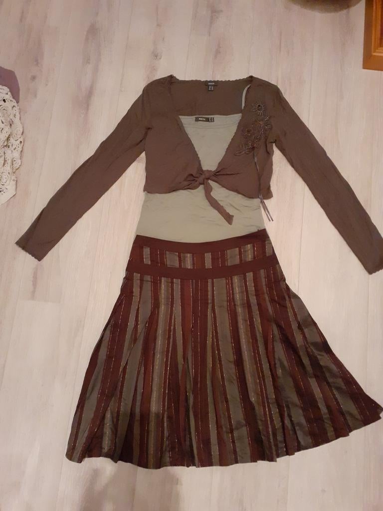 Leuk set Mexx rok, top, bolero, gedragen bij maat M, Maat 38/40 (M), Overige typen, Mexx, Paars