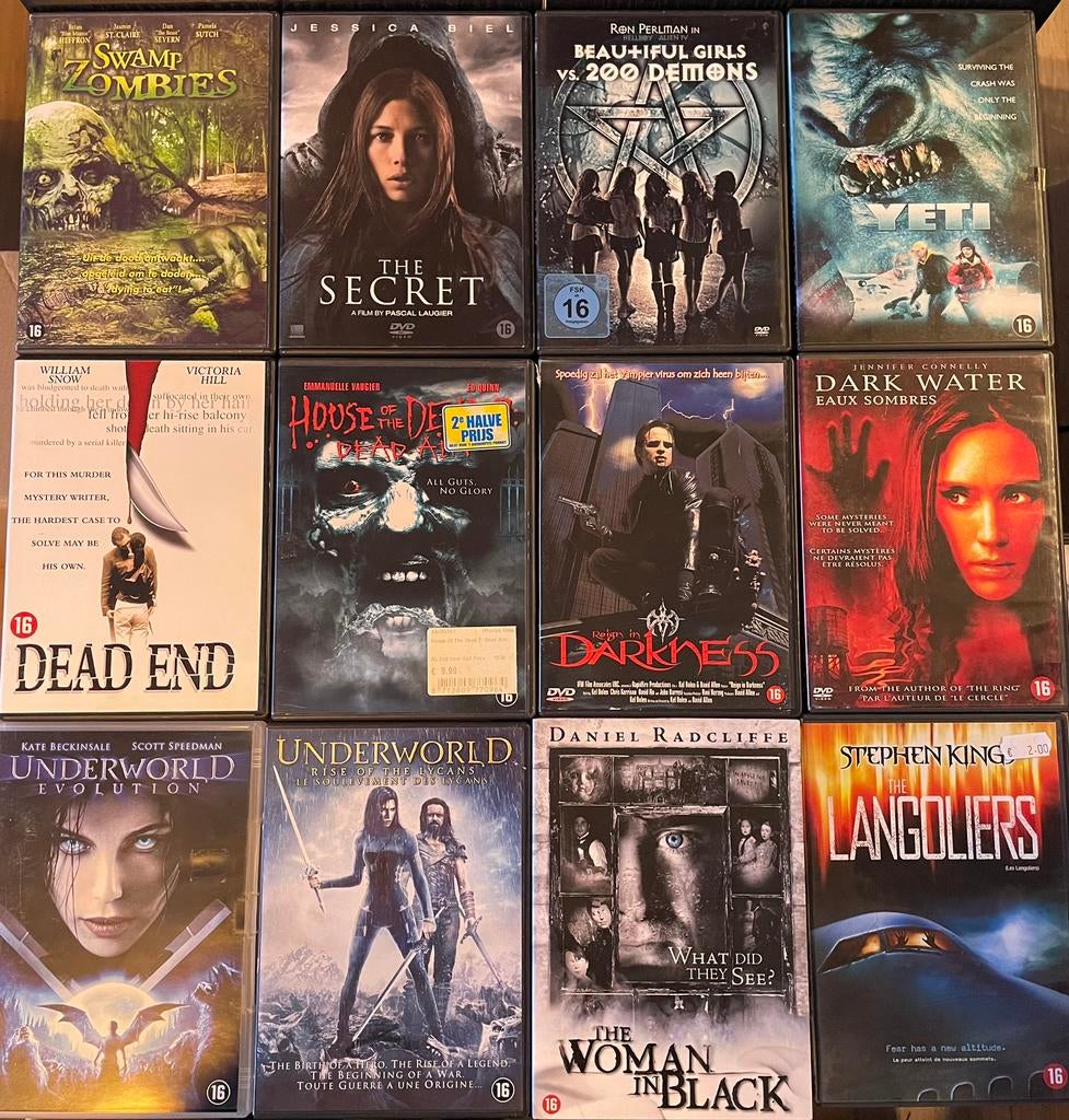 Horror dvd’s – 4 halen = 3 betalen, Vanaf 16 jaar, Ophalen of Verzenden, Zo goed als nieuw