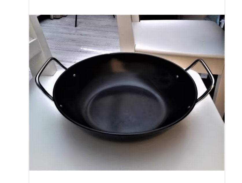 Vintage Edah Wadjan / Wokpan - Ø 24 cm - Zo goed als nieuw!, Met handvatten, Ophalen of Verzenden, Zo goed als nieuw, Rvs