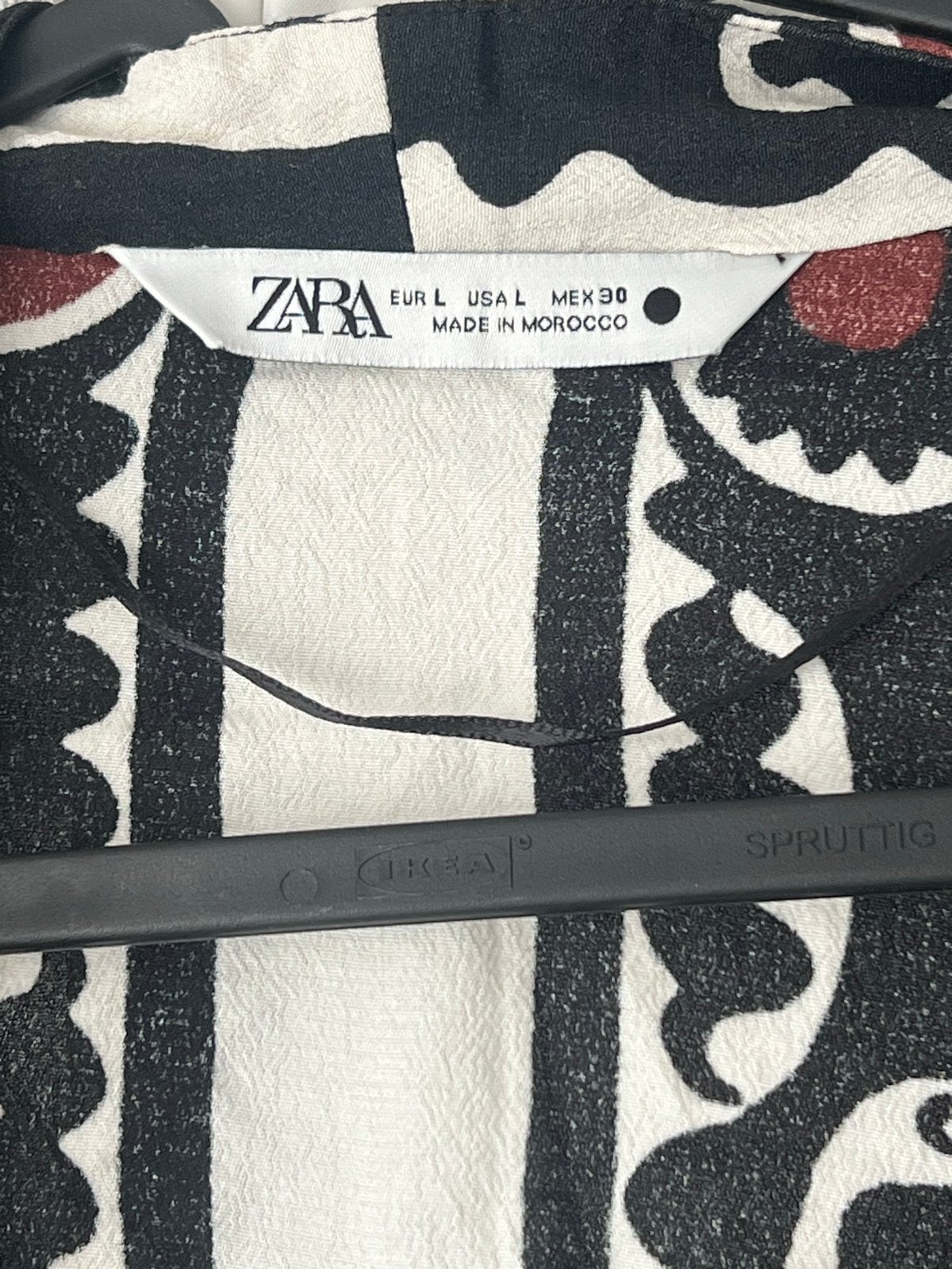 Zara jurk met print, maat L, Ophalen of Verzenden, Zo goed als nieuw, Maat 42/44 (L), Zwart