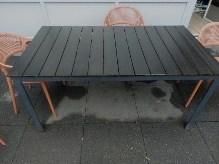 tuinset/tafel/8 stoelen/izgs/ terracotta/grijs/tuin/terras, Ophalen, Rechthoekig, Kunststof
