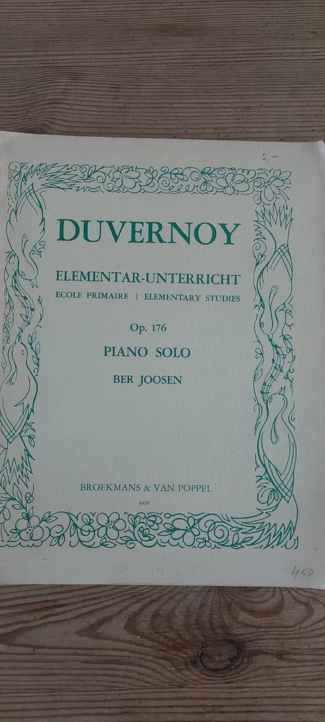 Pianomuziekboek: Duvernoy Elementar-Unterricht Op. 176, Ophalen of Verzenden, Gebruikt, Klassiek