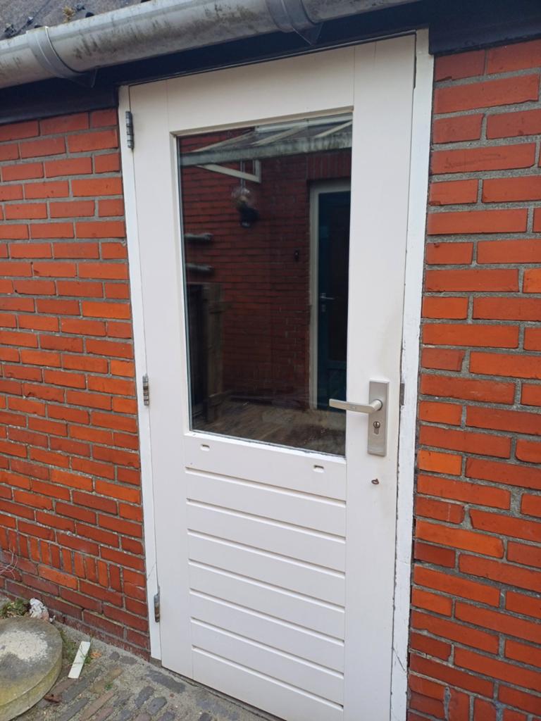Hardhouten achterdeur, Doe-het-zelf en Verbouw, Deuren en Horren, Ophalen, Gebruikt, 80 tot 100 cm, Minder dan 200 cm
