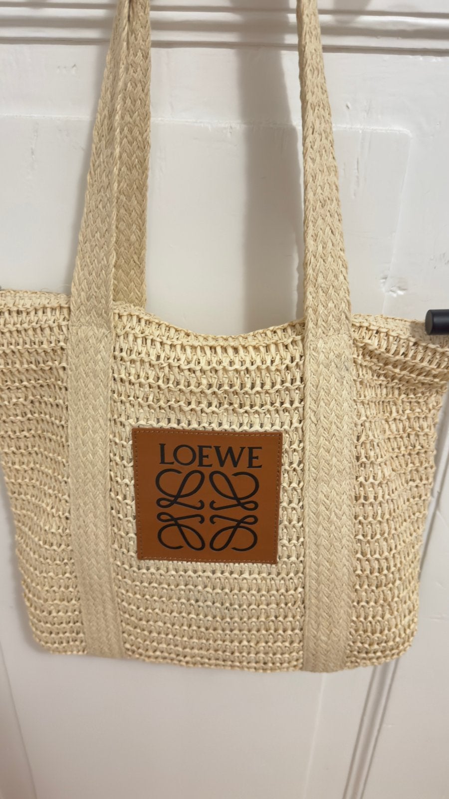 Loewe Style Straw Tote Bag Beige/Cream, Ophalen of Verzenden, Zo goed als nieuw, Beige, Shopper
