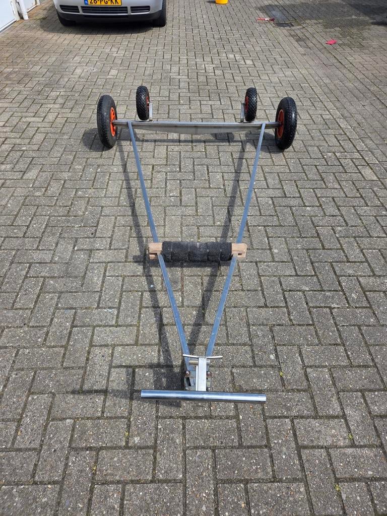 Strandtrailer strandkar RVS voor kleine boten, Ophalen