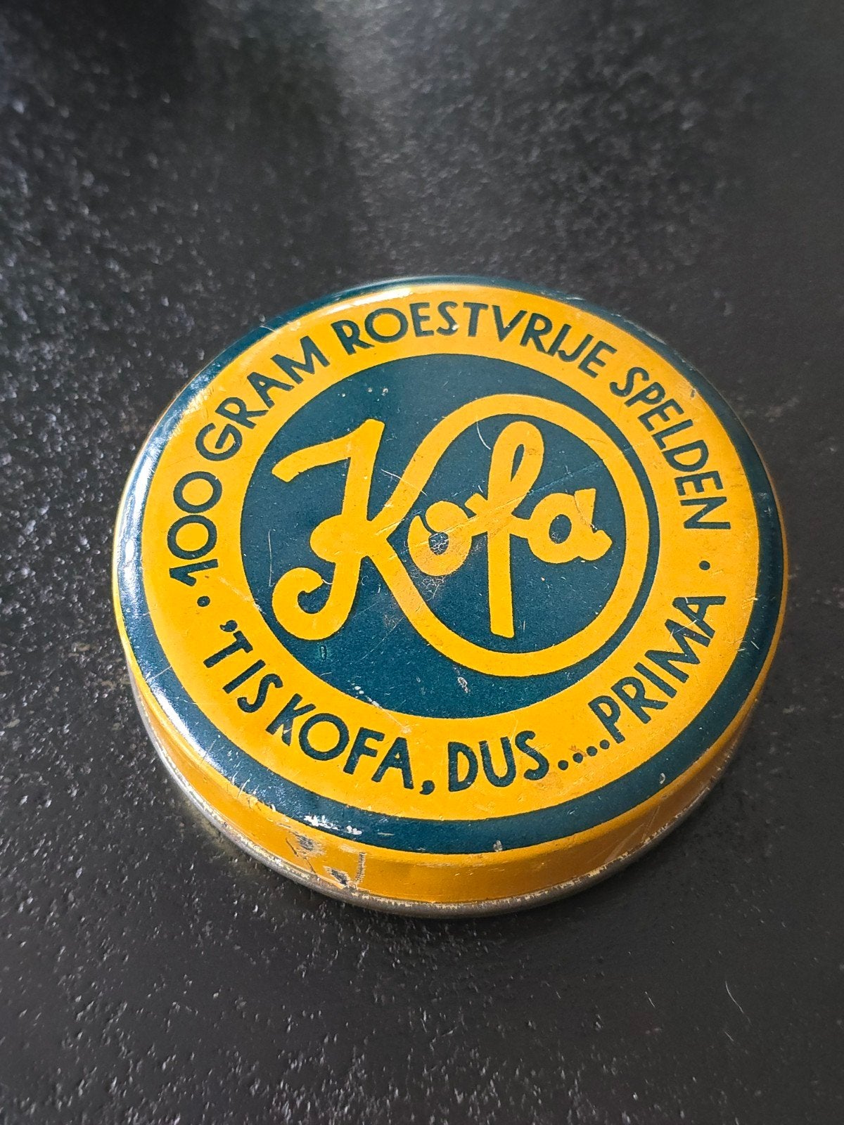 Antiek Kofa blikje voor 100 gram roestvrije spelden €7,50, Ophalen of Verzenden, Zo goed als nieuw, Overige, Overige merken