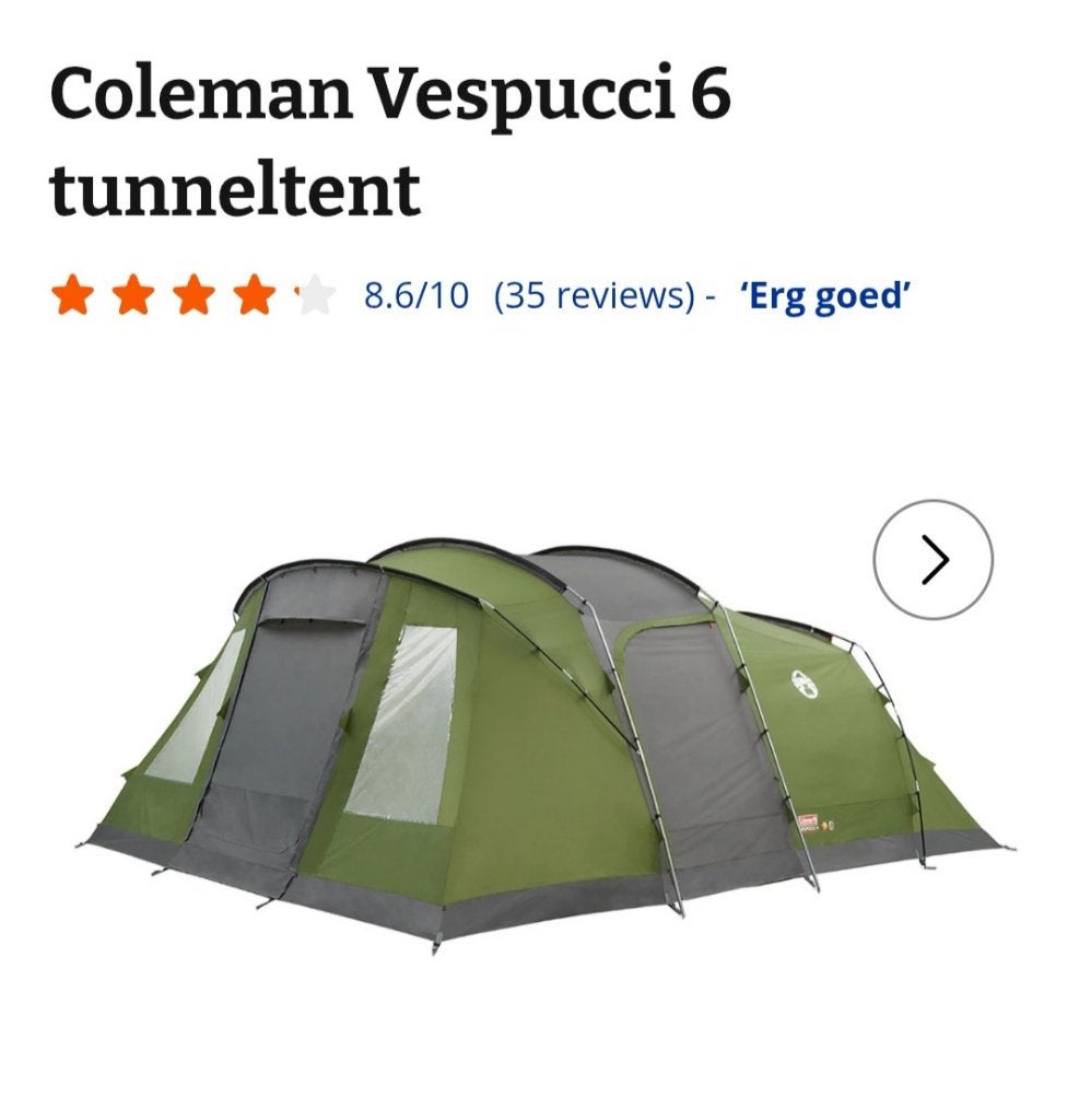 Coleman Vespucci 6 tunneltent, Ophalen, Gebruikt, Tot en met 6