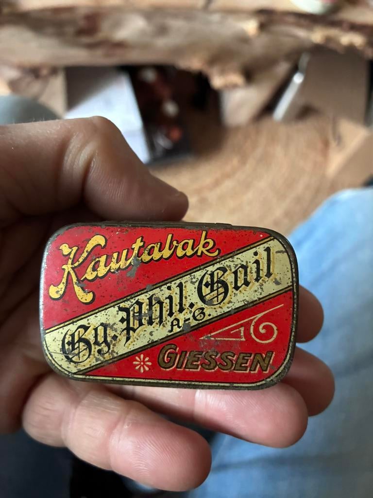 Kautabakblikje Gail Giessen rond 1920, Verzamelen, Blikken, Ophalen of Verzenden, Gebruikt, Overige