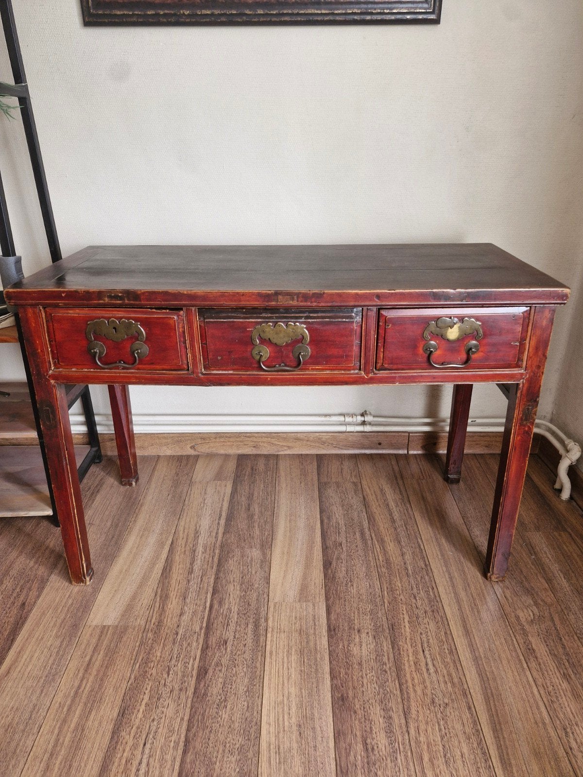 Antieke Chinese salontafel met 2 lades - 95x47xh50 cm, Ophalen of Verzenden
