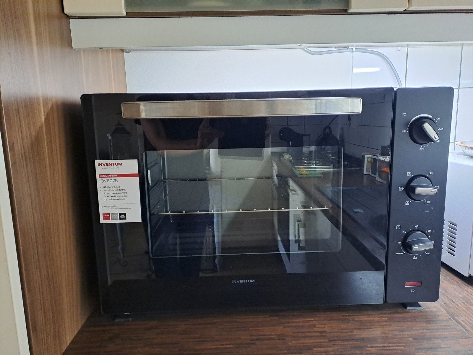 Inventum oven, Witgoed en Apparatuur, Ophalen, Zo goed als nieuw, Minder dan 45 cm