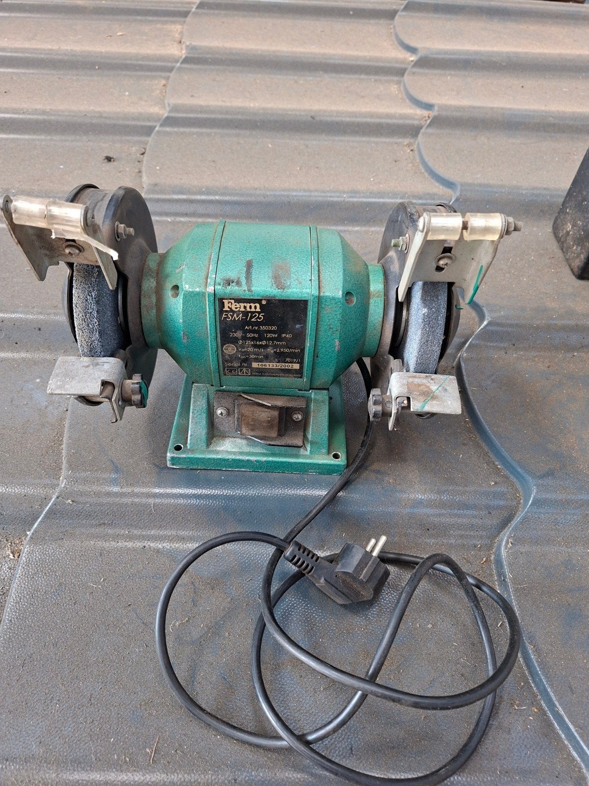 Ferm FSM-125 Werkbankslijpmachine 120W, Ophalen, Gebruikt, Minder dan 700 watt, Werkbankslijpmachine