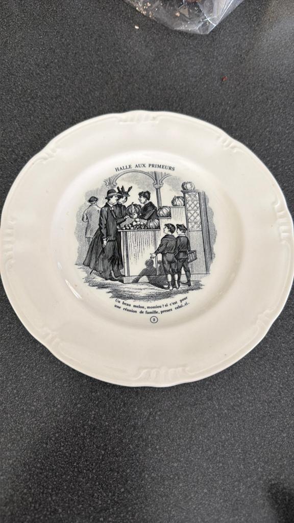 Vintage Boch bordje 'Halle aux primeurs', Antiek en Kunst, Ophalen