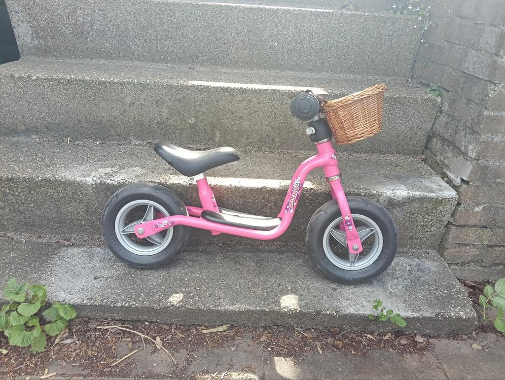 Roze Puky loopfiets met mandje, Ophalen, Gebruikt, Minder dan 16 inch, Puky