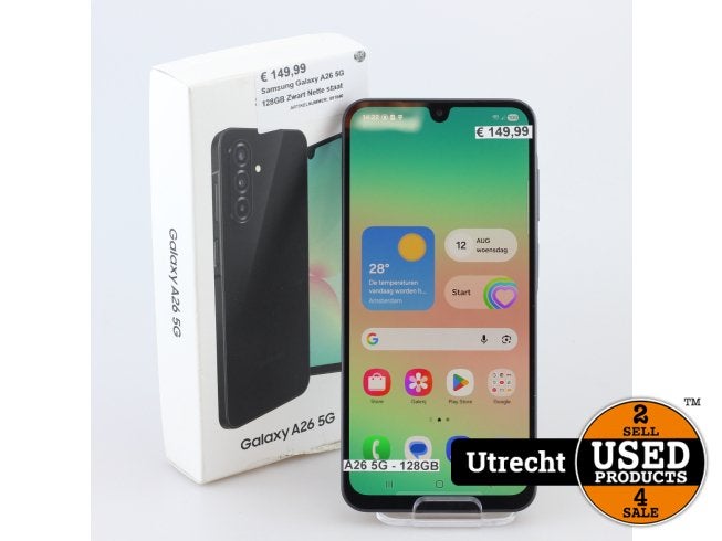 Samsung Galaxy A26 5G 128GB Black, Telecommunicatie, Mobiele telefoons | Samsung, Samsung, Zo goed als nieuw, Support@Samsung.com