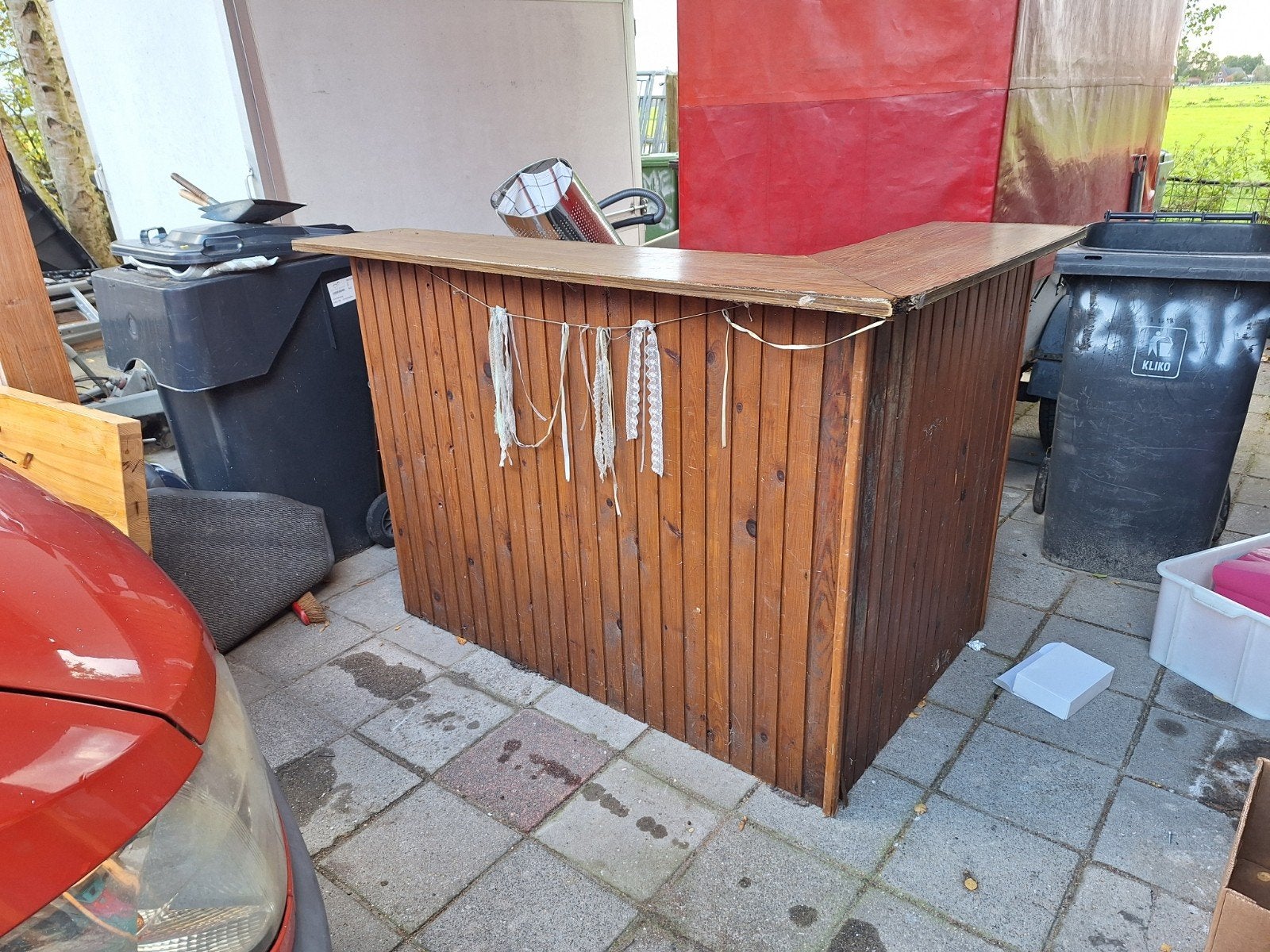 Bar meubel GRATIS AF TE HALEN café keet kroeg, Ophalen, Gebruikt, Hout, Overige typen