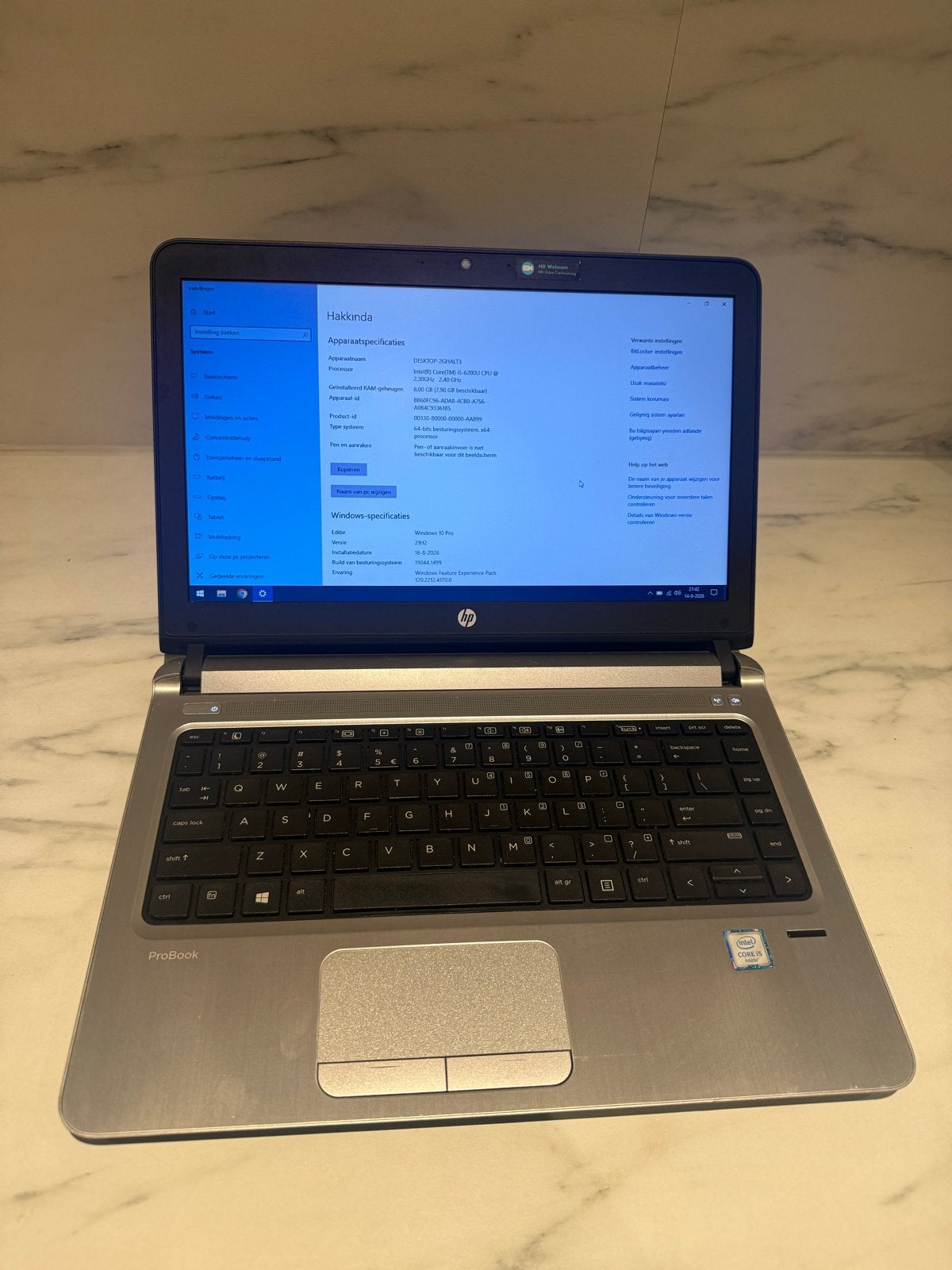 HP ProBook met Intel Core i5, 8GB RAM, 128GB SSD, Gebruikt, 2 tot 3 Ghz, Qwerty, 8 GB