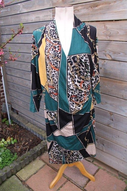 Overslagjurk gekleurd Gerry Weber mt 44 Vaste prijs OPRUIMIN, Overige kleuren, Maat 42/44 (L), Ophalen of Verzenden, Knielengte