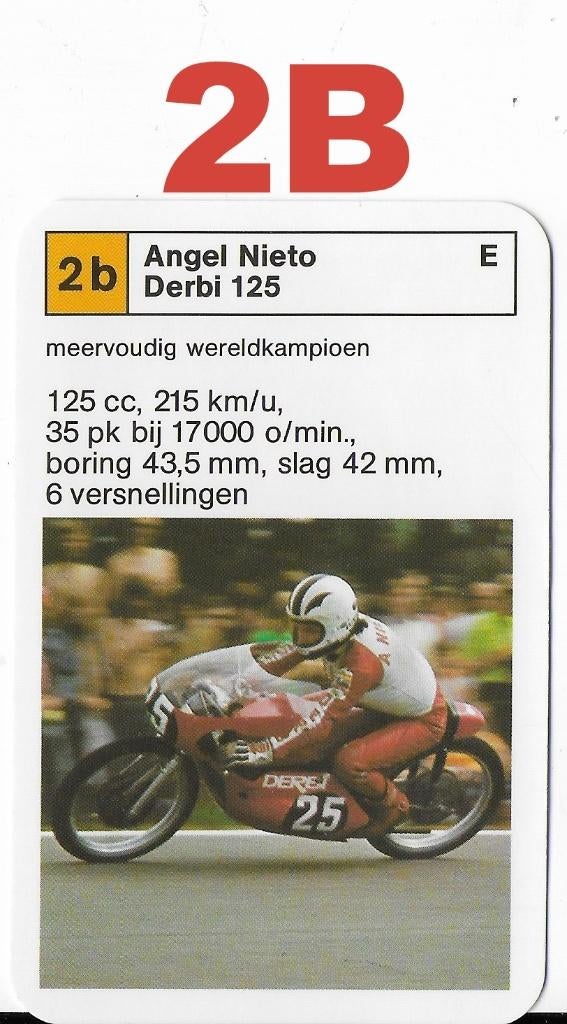 K56 motorkaartje 2b derbi 125 / angel nieto, Ophalen of Verzenden, Zo goed als nieuw, Auto's