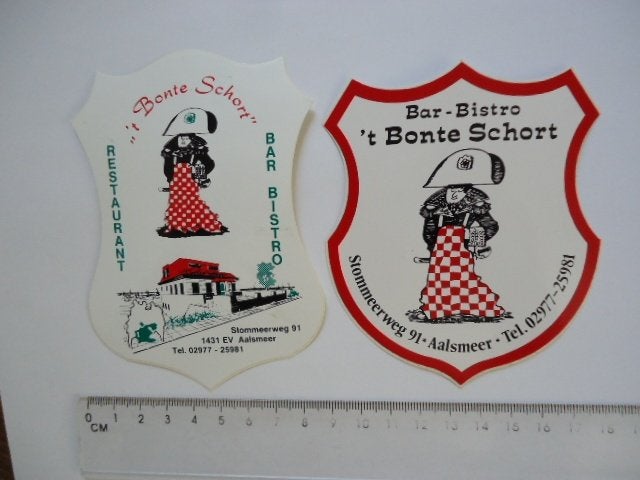 sticker oud AALSMEER Napoleon strip bonte schort horeca rest, Verzenden, Zo goed als nieuw, Bedrijf of Vereniging