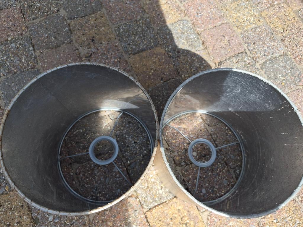 Lampenkappen, Ophalen of Verzenden, Gebruikt, Beige, Rond