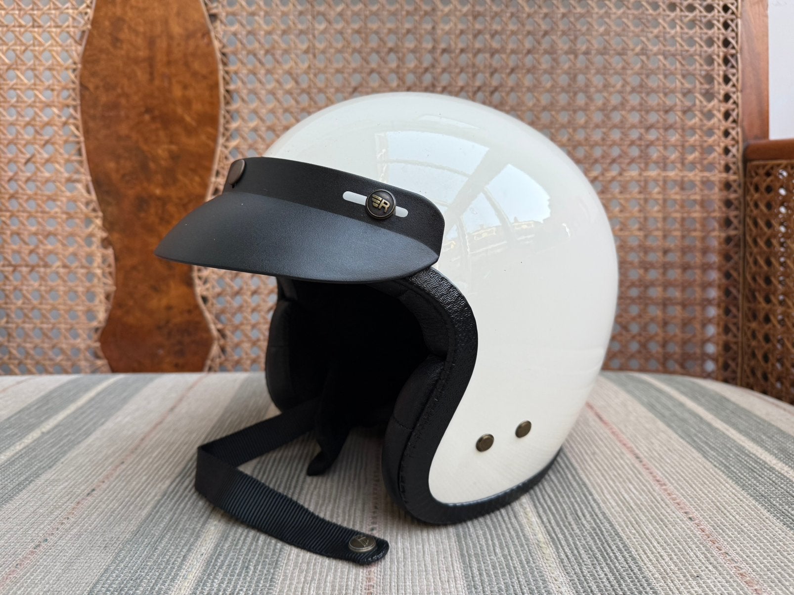Roeg Jett 2.0 Vintage White Open Face Helmet Maat XS, Ophalen of Verzenden, XS, Jethelm