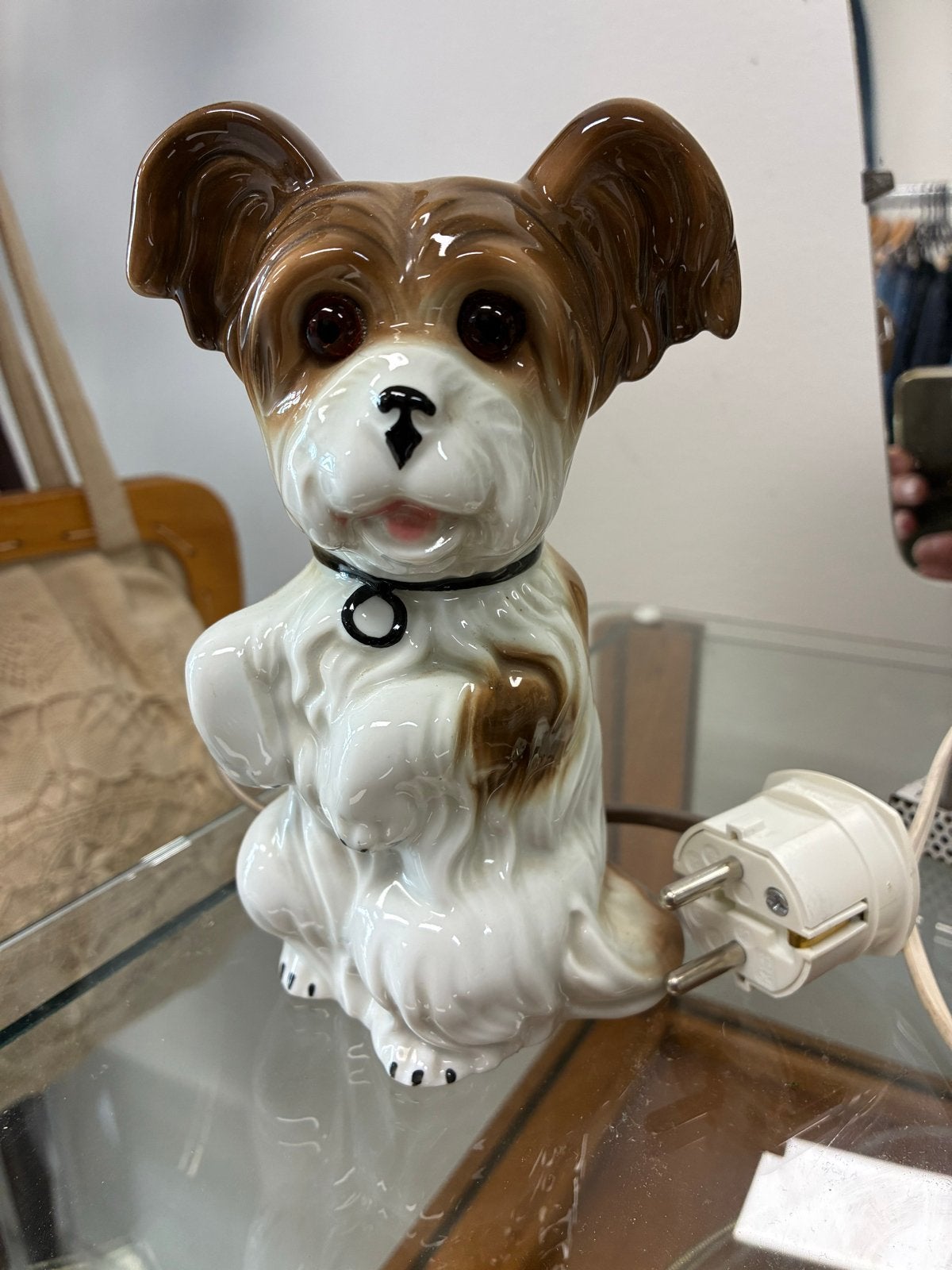 Vintage Porseleinen Hond Parfumlampje - Uniek Decoratiestuk, Antiek en Kunst, Ophalen of Verzenden