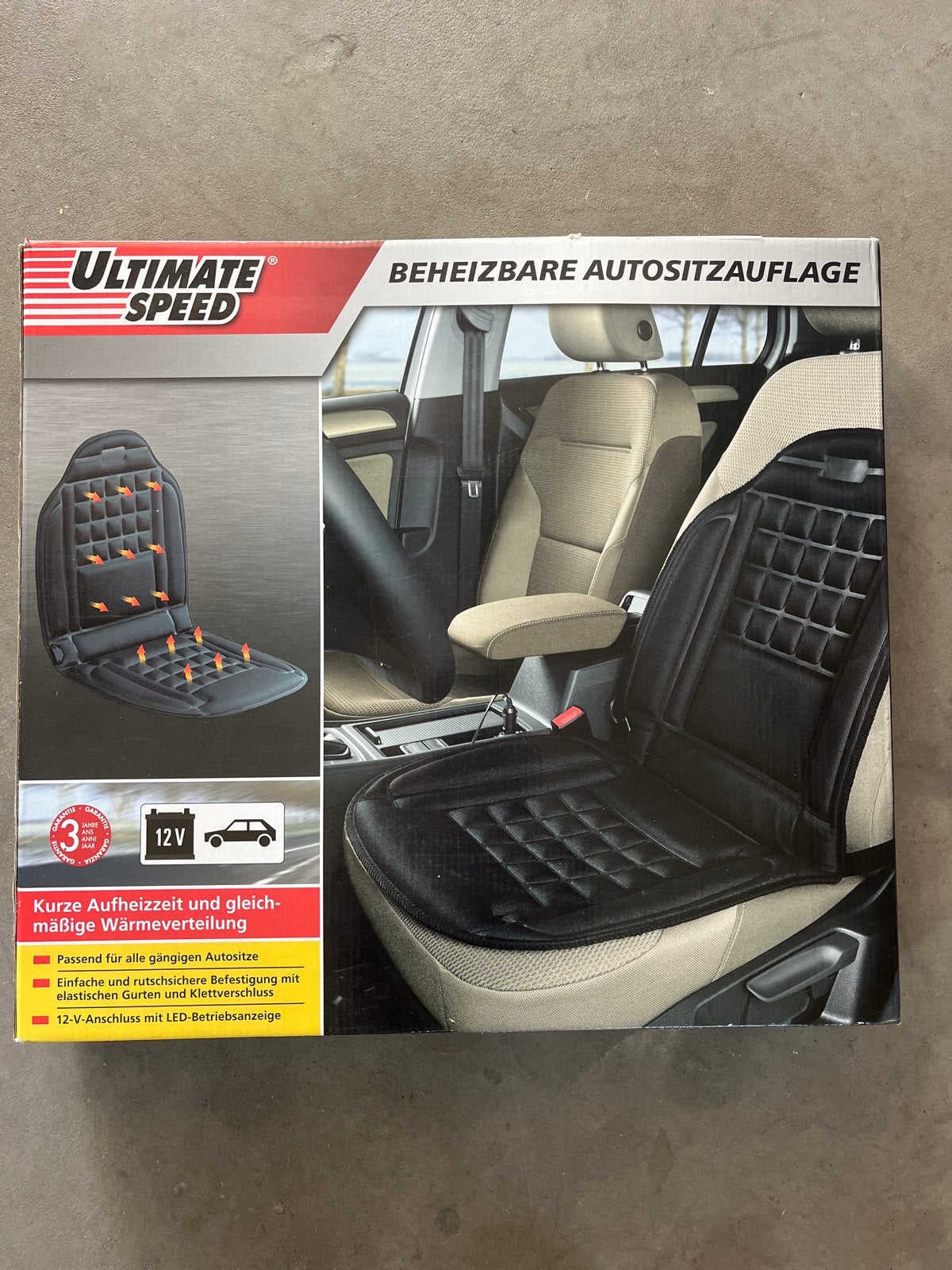 Ultimate Speed Verwarmde Autostoelhoes 12V, Auto diversen, Ophalen, Gebruikt