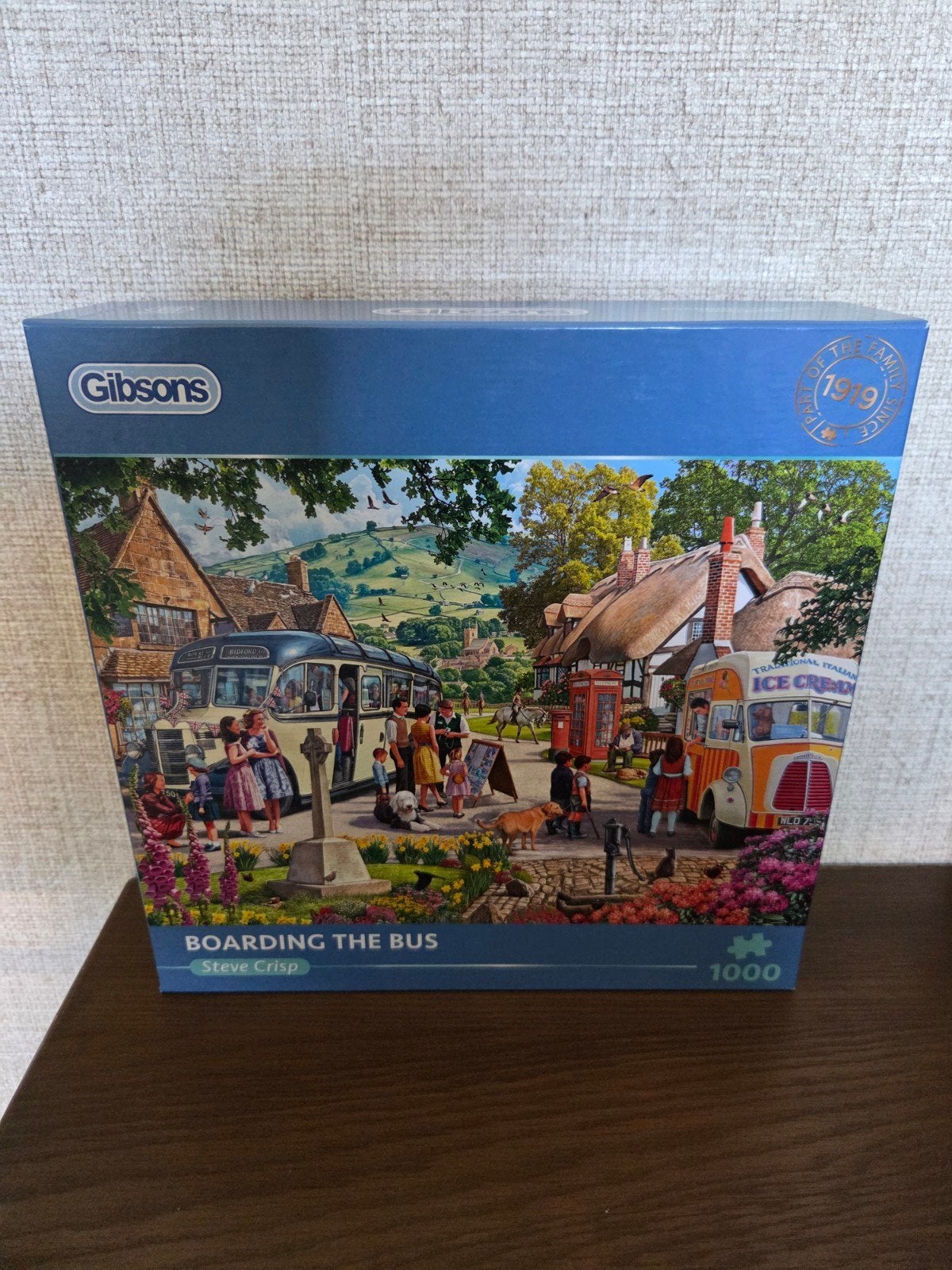 GIBSON puzzel Boarding the Bus., Ophalen of Verzenden, 500 t/m 1500 stukjes, Zo goed als nieuw, Legpuzzel
