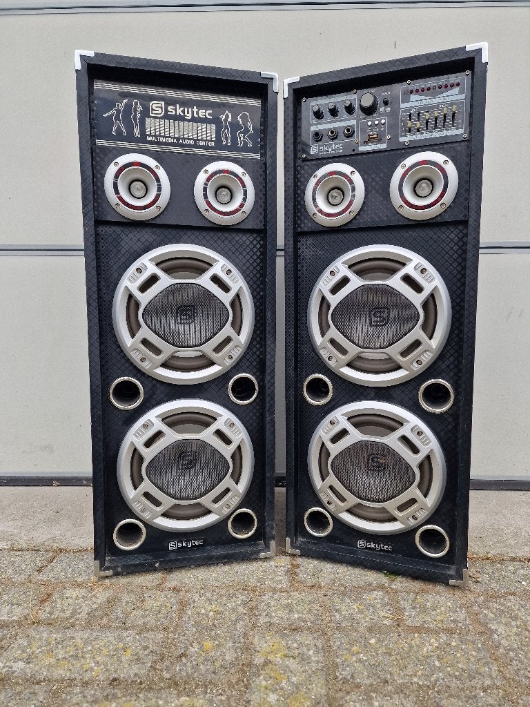 Party & Karaoke Speakerset – USB/SD - LED – 1200W, Gebruikt, Party speaker, AUX-ingang, Ophalen