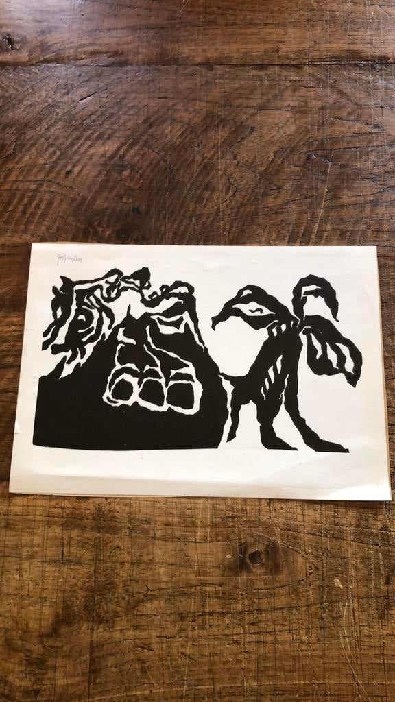 Oude zeefdruk, Antiek en Kunst, Ophalen of Verzenden