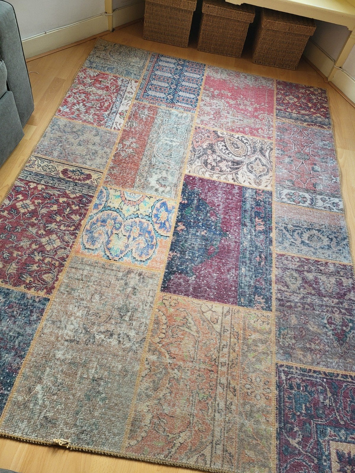 Mooi vloerkleed van 160x230 cm, Oriental, Vintage, Patchwork, 150 tot 200 cm, 200 cm of meer, Ophalen of Verzenden