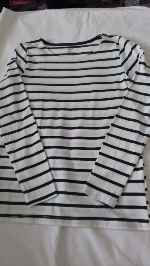 Gestreept shirt, mt:140, Ophalen of Verzenden, Zo goed als nieuw, Meisje, Shirt of Longsleeve