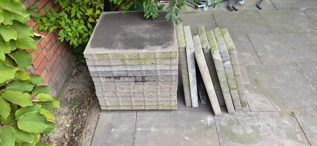 11 stuks 60x60x5cm beton (terras) tegels, Ophalen, Gebruikt, Minder dan 5 m², Beton