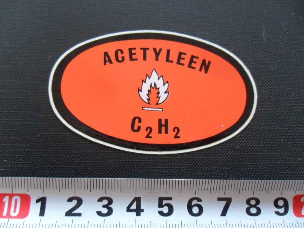 sticker ACETYLEEN  C2H2, Ophalen, Zo goed als nieuw