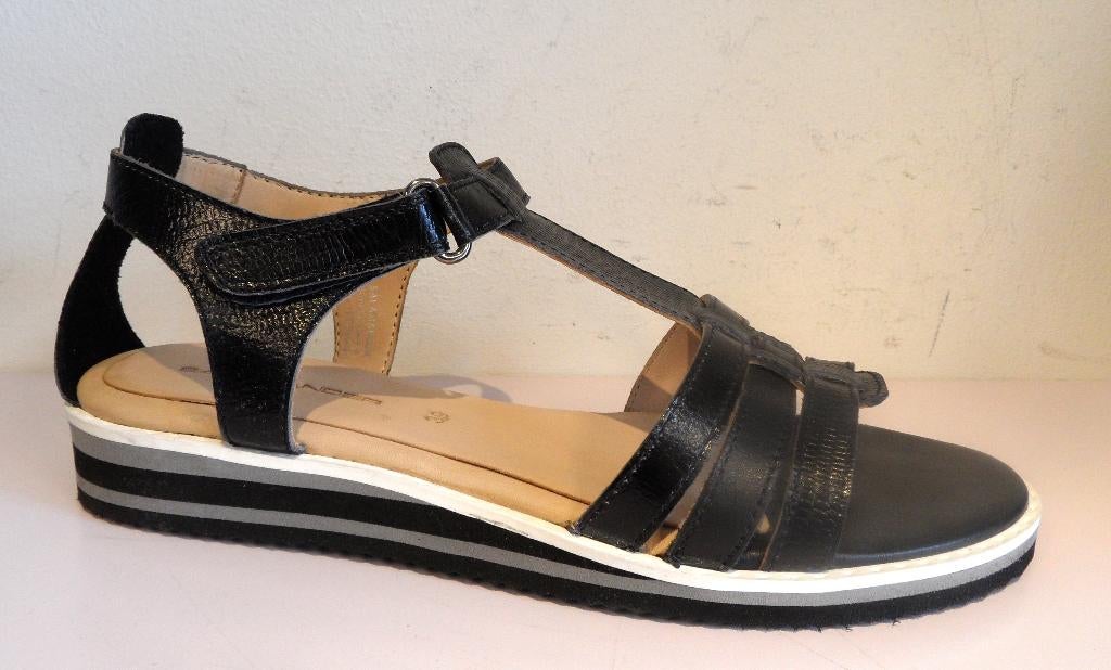 Zwarte leren sandalen Salamander 39, Service@salamander.de, Salamander c / o AstorMueller Retail AG, Zwart, Nieuw