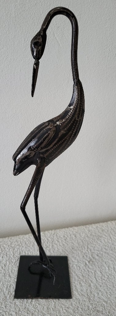 mooie  metalen bronskleurige decoratie vogel zie foto's, Verzenden