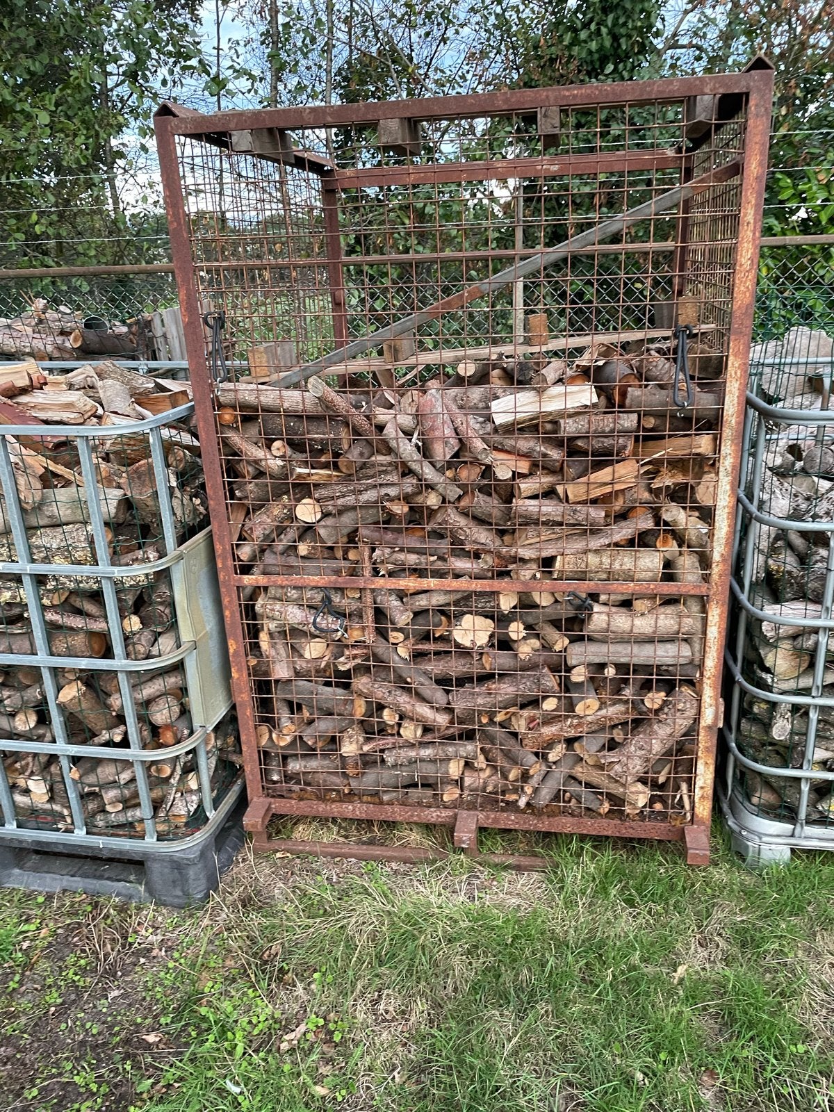 Diverse houtsoorten brandhout in IBC-containers, 6 m³ of meer, Ophalen, Overige houtsoorten, Blokken