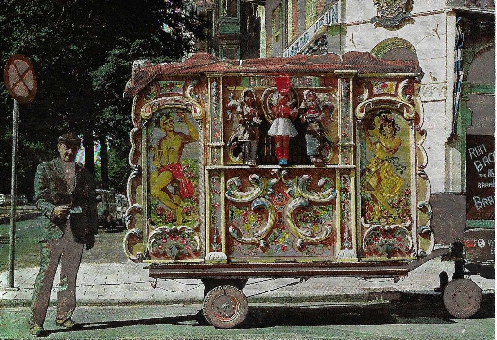 Amsterdam- -Draaiorgel, glitterkaart., Ophalen of Verzenden, 1980 tot heden, Ongelopen, Noord-Holland