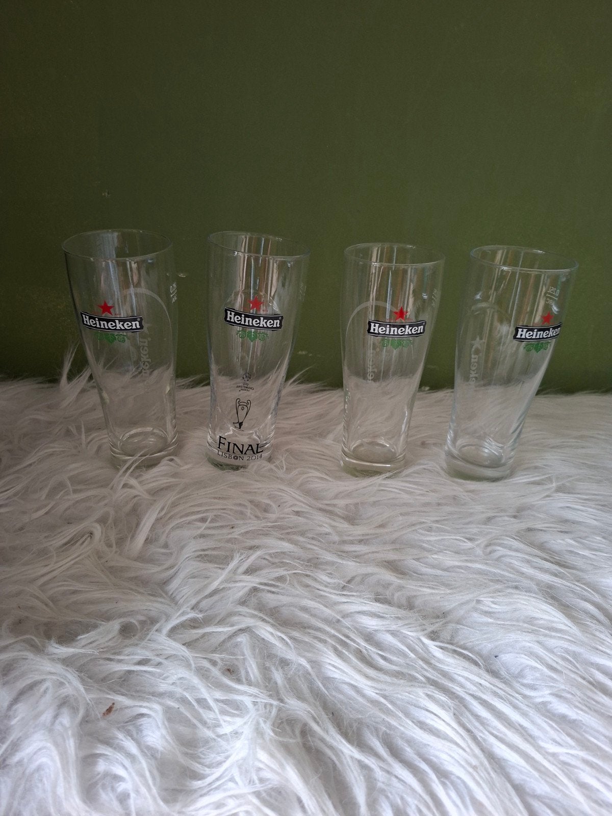 Heineken Bierglazen 0,25L - Set van 4, Glas of Glazen, Gebruikt, Overige merken, Ophalen of Verzenden