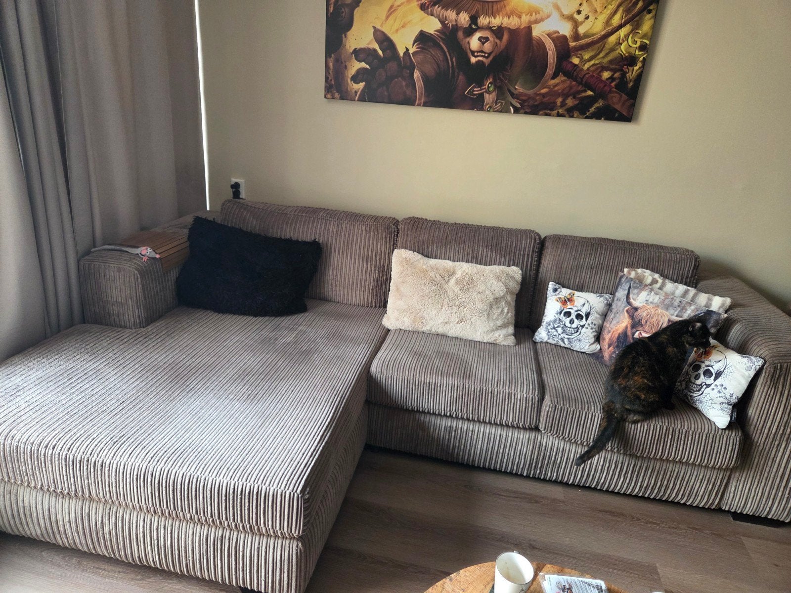 Comfortabele ribstof bank, Ophalen, Modern, Comfortabel, 250 tot 300 cm, Gebruikt