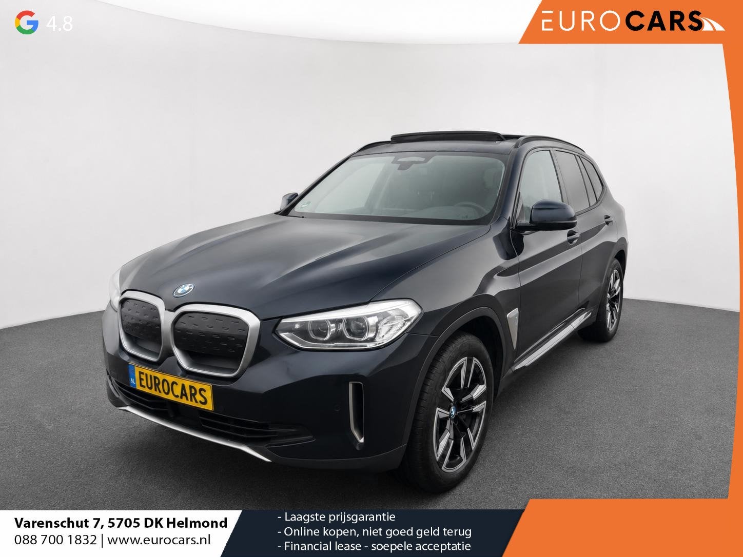 BMW iX3 High Executive Edition 80 kWh SOH 98,6% Panoramadak, Automaat, Achterwielaandrijving, Gebruikt, Zwart