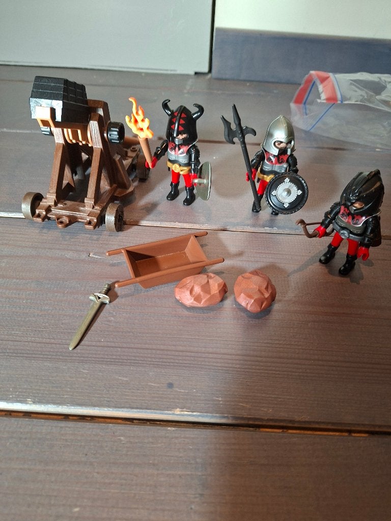 Playmobil setje drakenridders met trebuchet, Complete set, Ophalen of Verzenden, Zo goed als nieuw, Knights