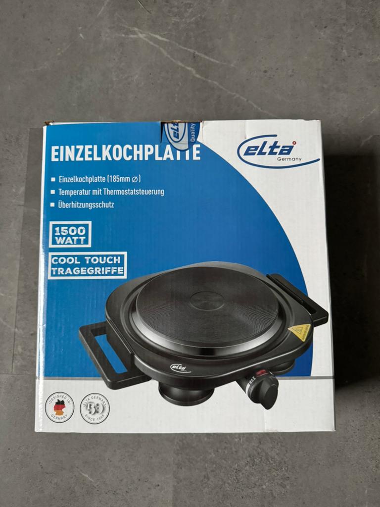 Elta Enkele Kookplaat 1500W - Nieuw in Doos, Witgoed en Apparatuur, Kookplaten, Ophalen, Nieuw, 3 kookzones of minder, Vrijstaand