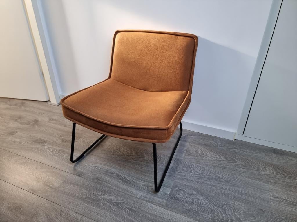 By Boo Montana Fauteuil Lounge Stoel Cognac - Z.G.A.N., Ophalen, Modern, Industrieel, Minder dan 75 cm, Zo goed als nieuw