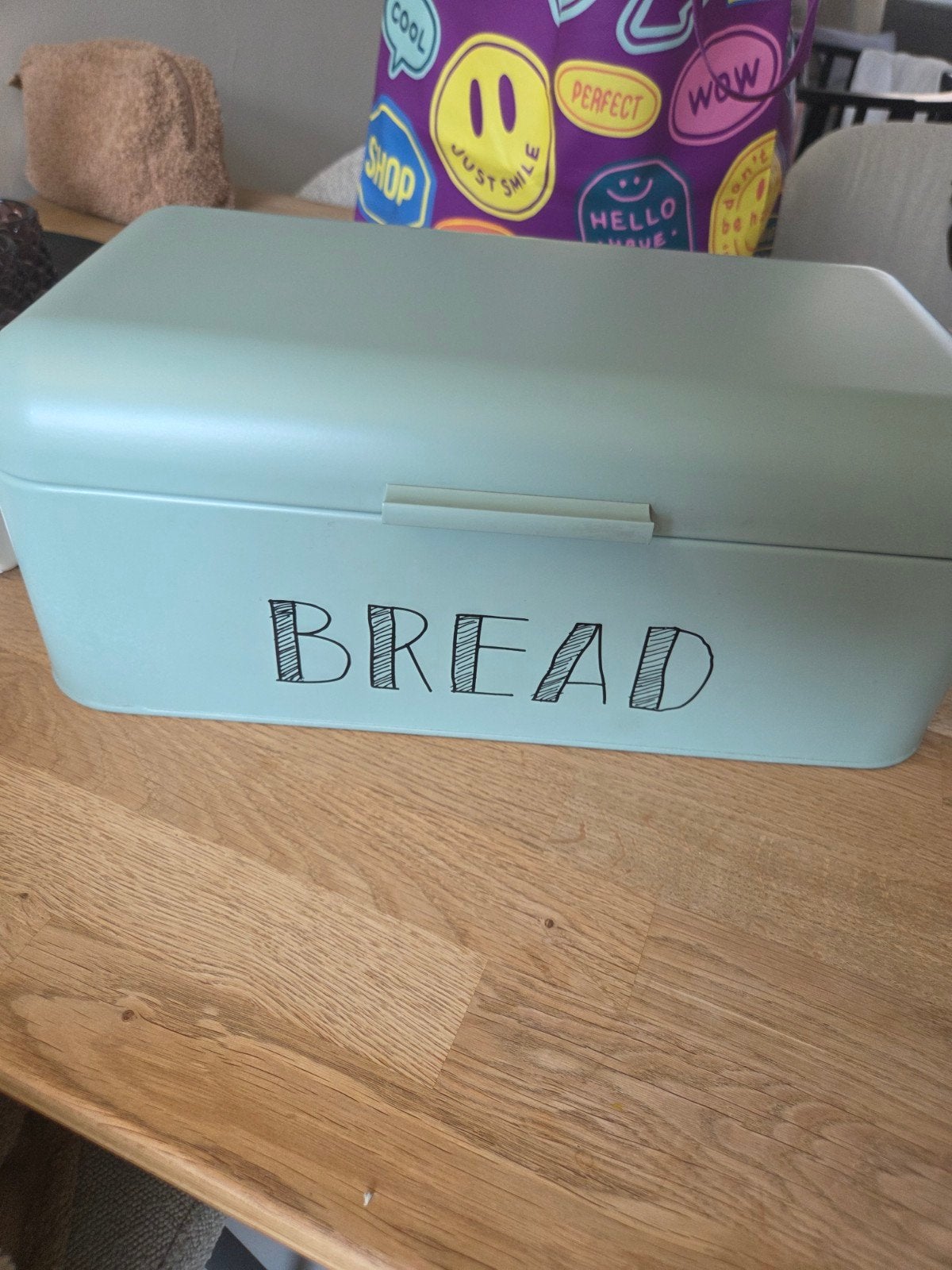 Brooddoos mintgroen met 'BREAD' opdruk, Broodtrommel, Ophalen of Verzenden, Zo goed als nieuw, Groen