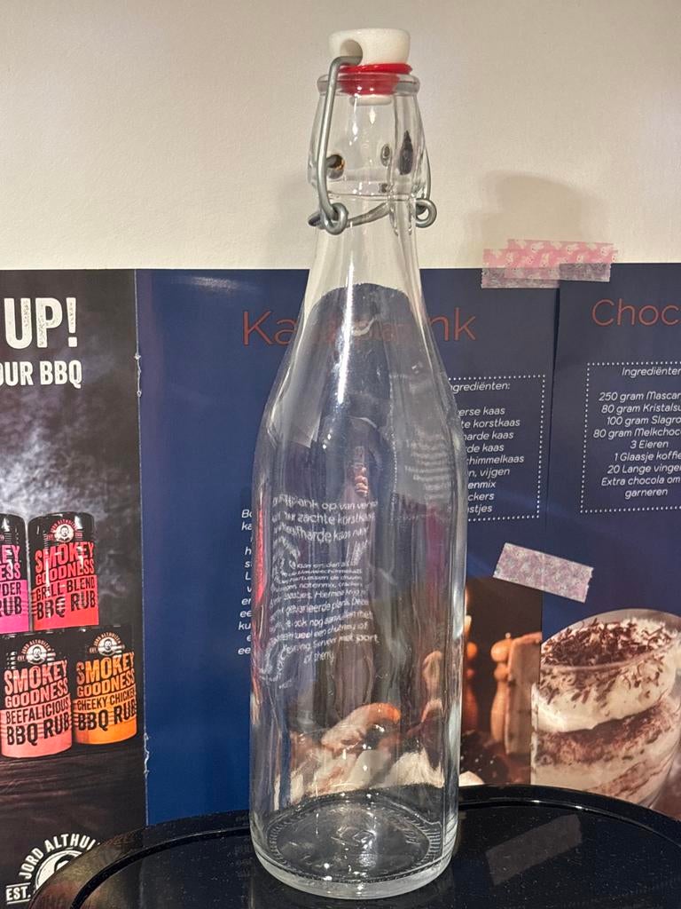 Glazen fles met beugelsluiting - Voorraadpot, Ophalen, Zo goed als nieuw, Glas, Minder dan 50 cm