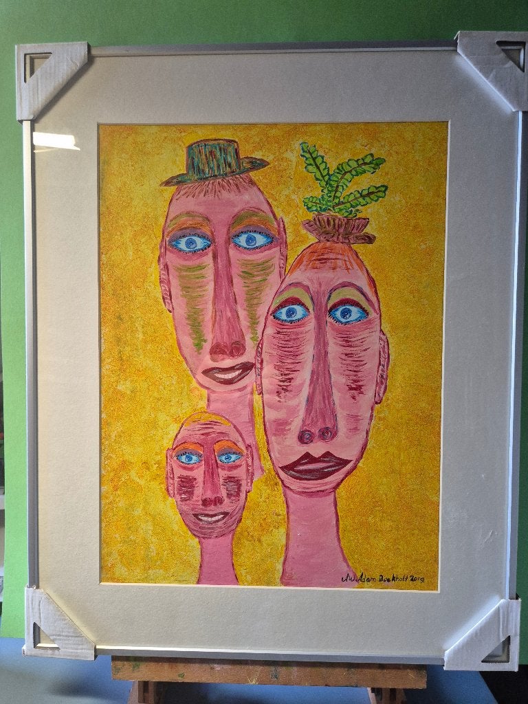 Acryl, pentekeningen, Krijt en Aquarel tekeningen, Antiek en Kunst, Ophalen, Overige materialen, Passe-partout, Acrylverf