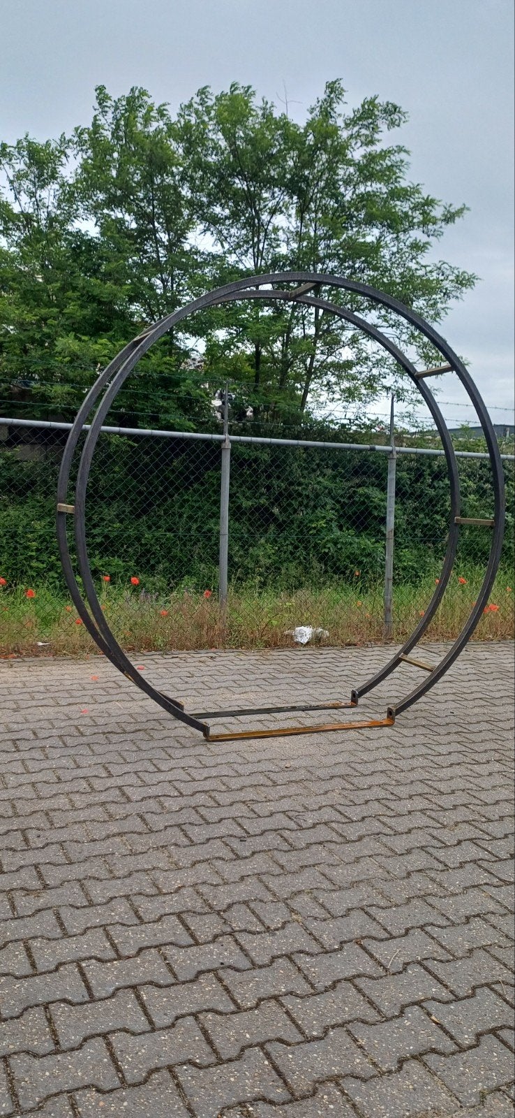 Cortenstaal Tuinboog-element voor 1x1m tegel, Ophalen, Nieuw