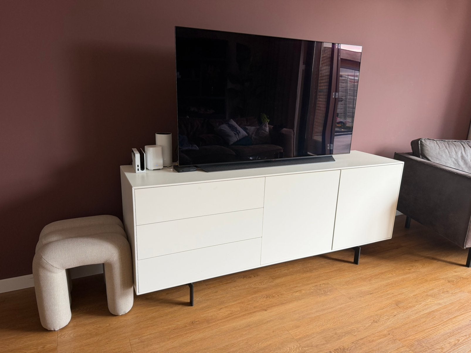 Wit dressoir Goossens, Ophalen, Gebruikt, 100 tot 150 cm, 150 tot 200 cm