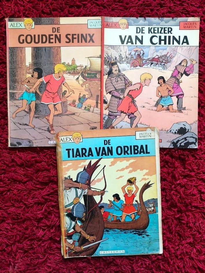 Alex ( Jacques Martin ) stripboeken ( 3 stuks ), Meerdere stripboeken, Ophalen of Verzenden, Gelezen